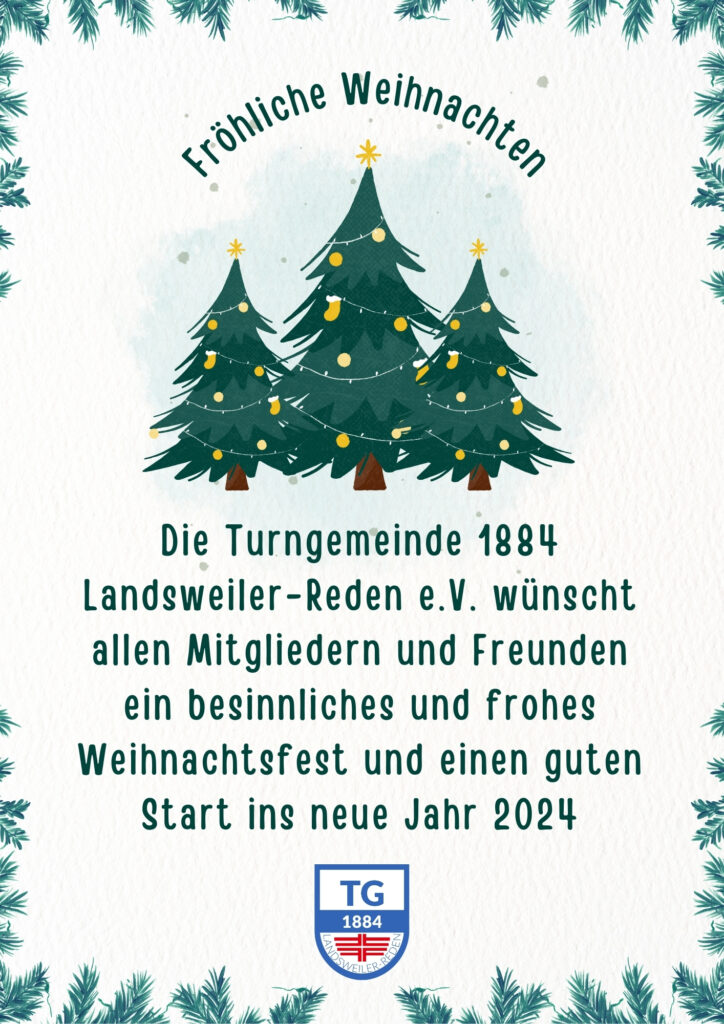 Die TG1884 wünscht Frohe Weihnachten und einen guten Rutsch in 2024