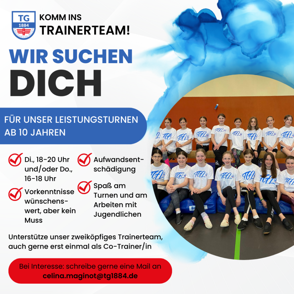 Wir suchen Zuwachs für unser Leistungsturnen-Trainerteam