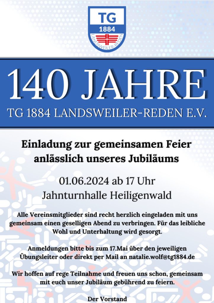 Es ist soweit: Wir feiern 140 Jahre TG - mit euch!