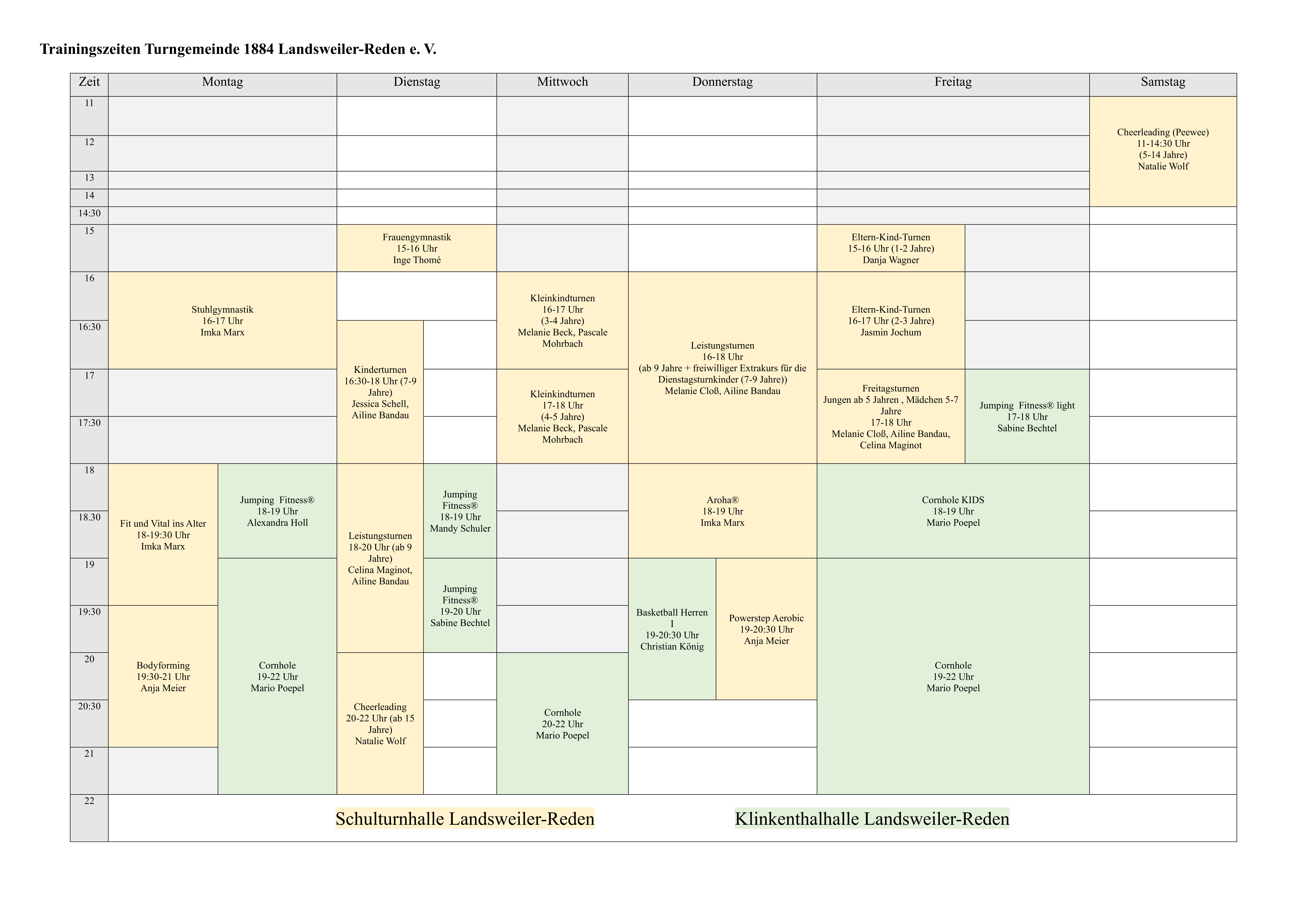 Trainingsplan