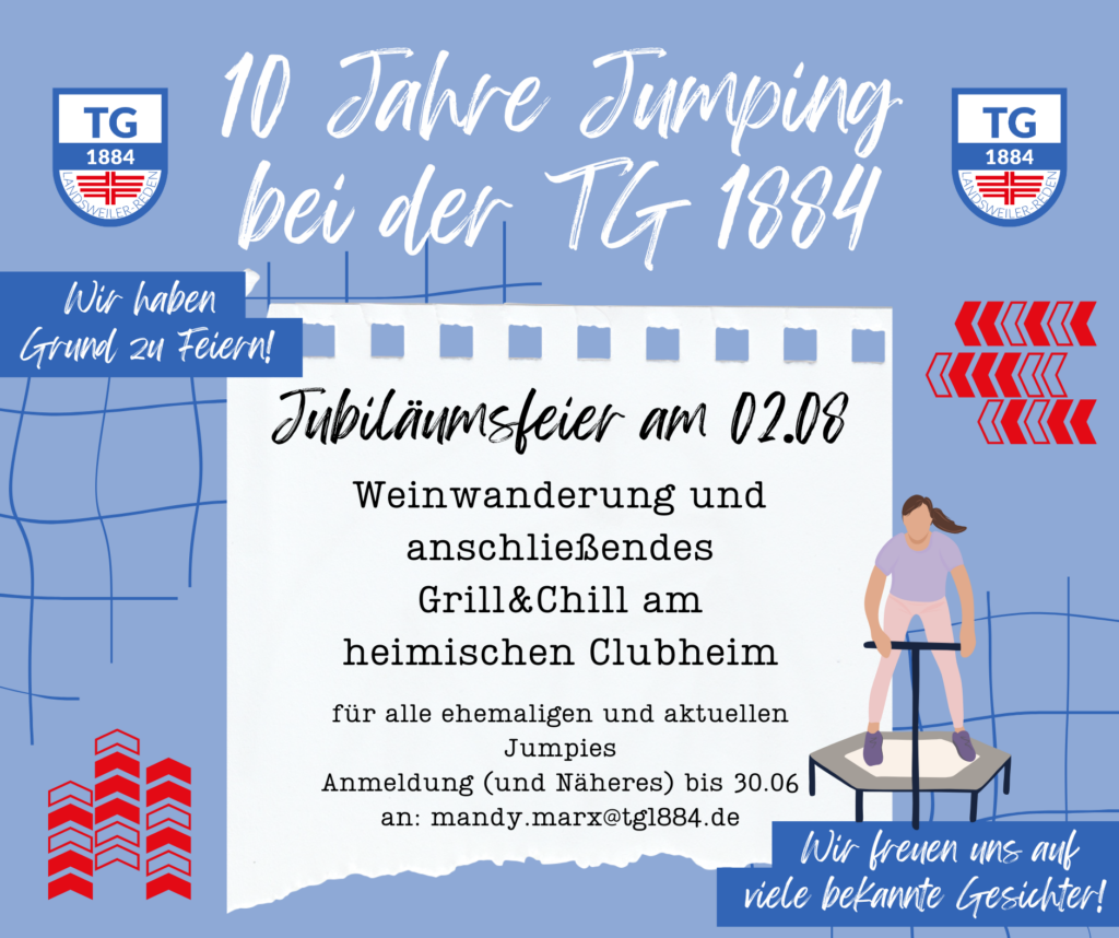Wir haben Grund zu Feiern! 10 Jahre Jumping bei der TG 1884
